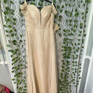 Beige off the shoulders dress